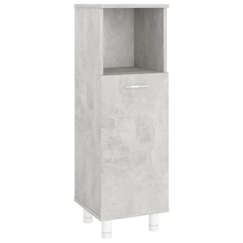 Bathroom Cabinet Concrete Grey 30x30x95 cm Wood Material