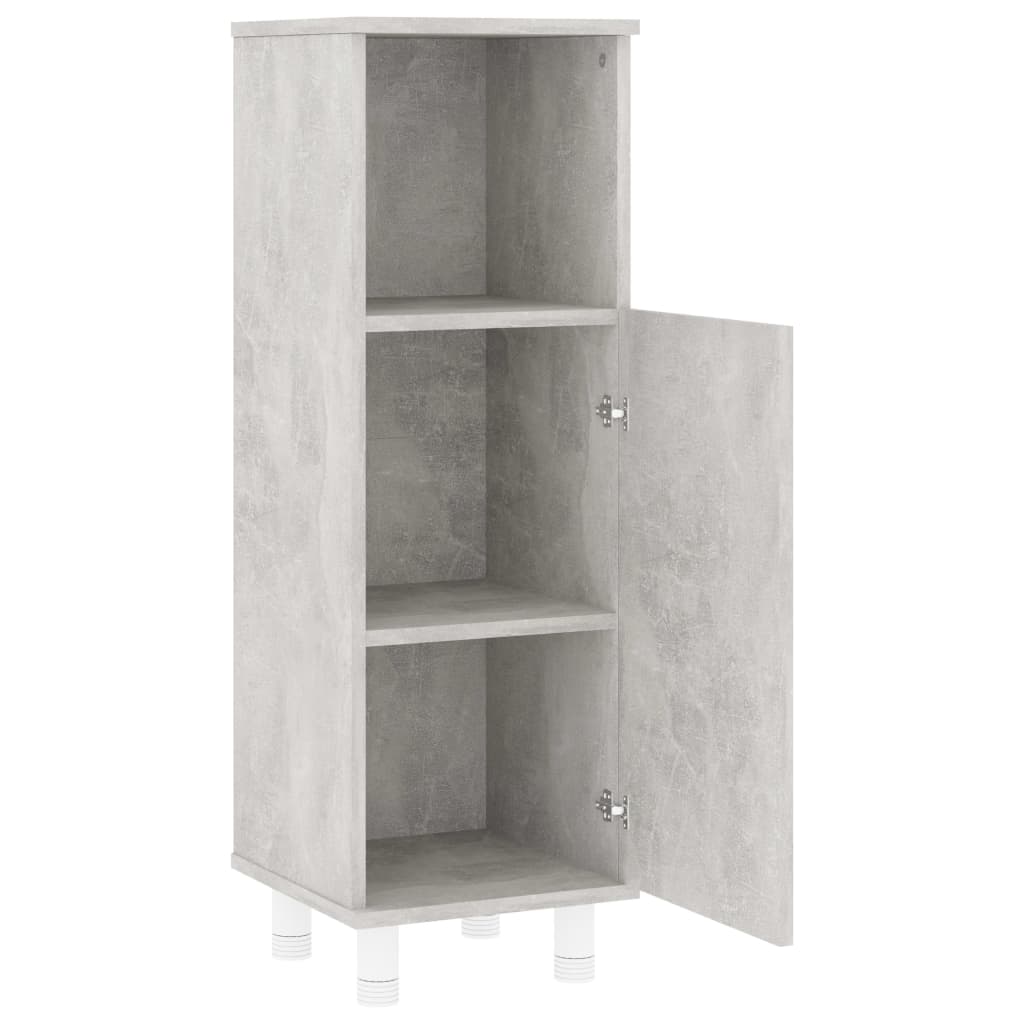 Bathroom Cabinet Concrete Grey 30x30x95 cm Wood Material