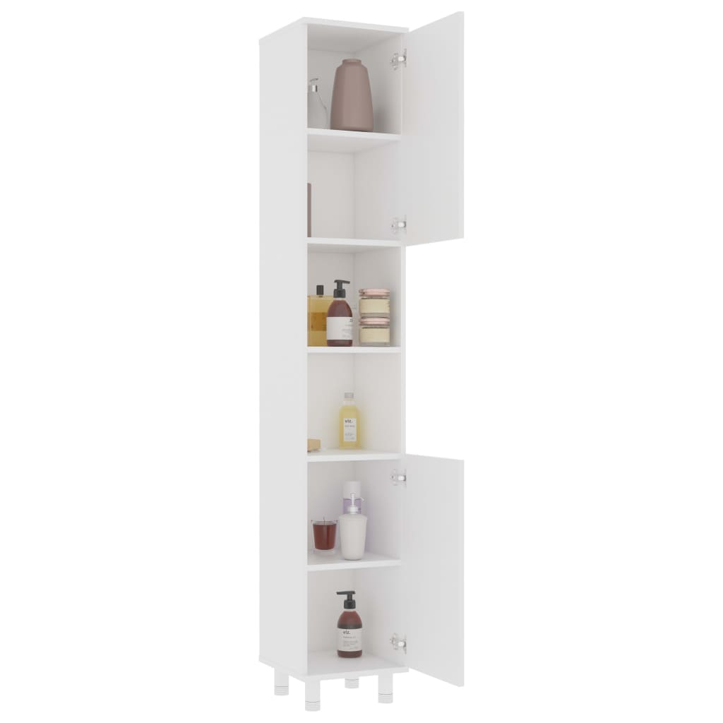 Bathroom Cabinet White 30x30x179 cm Wood Material