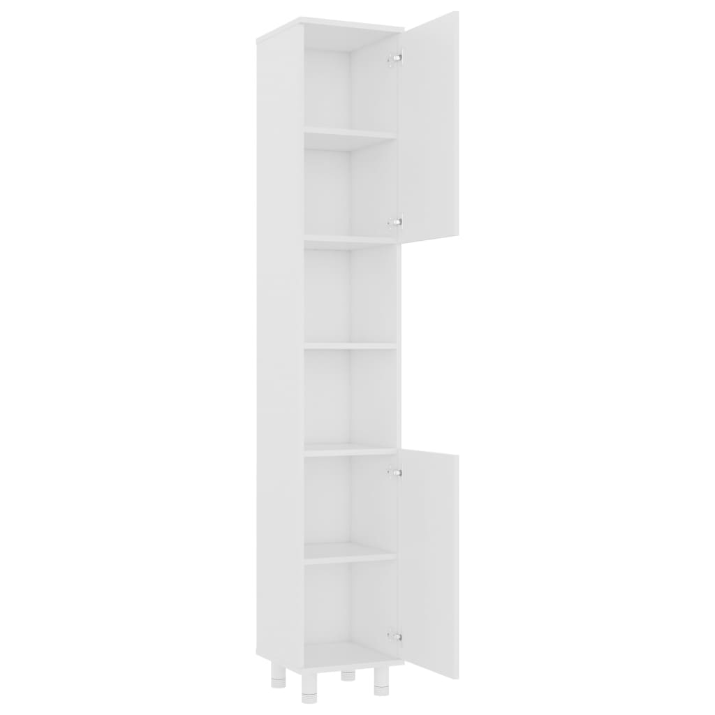 Bathroom Cabinet White 30x30x179 cm Wood Material