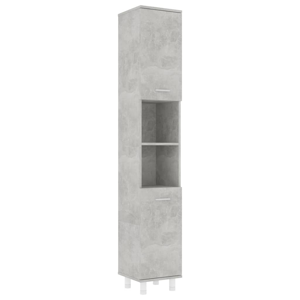 Bathroom Cabinet Concrete Grey 30x30x179 cm Wood Material