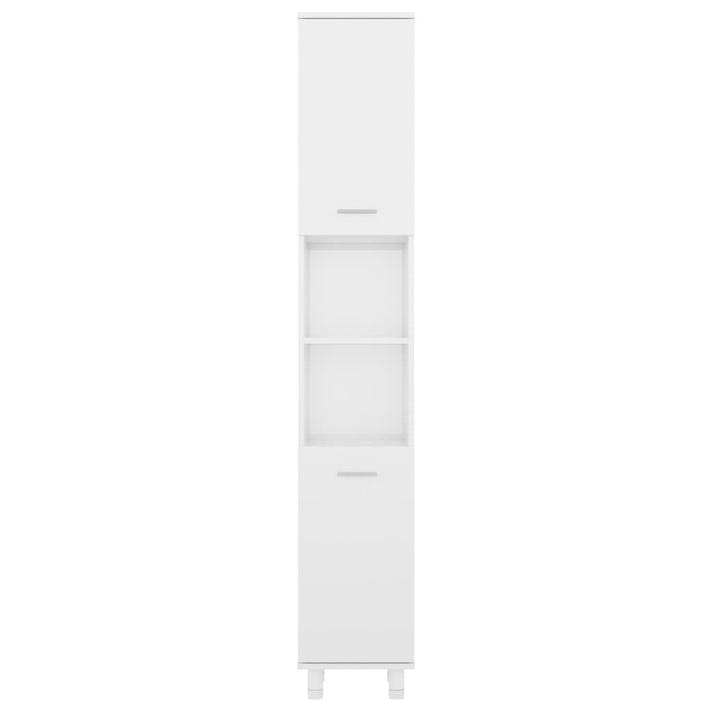 Bathroom Cabinet High Gloss White 30x30x179 cm Wood Material