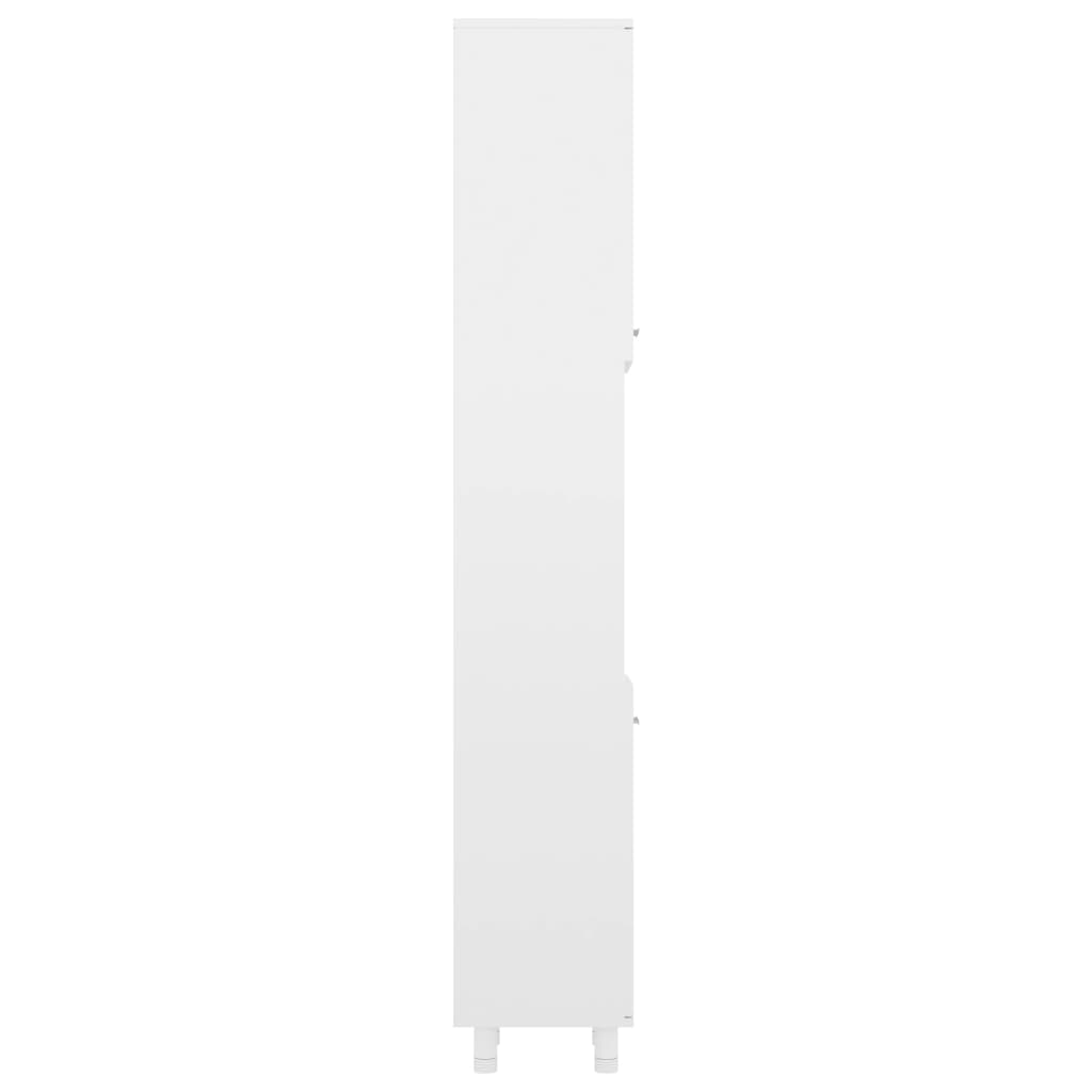 Bathroom Cabinet High Gloss White 30x30x179 cm Wood Material