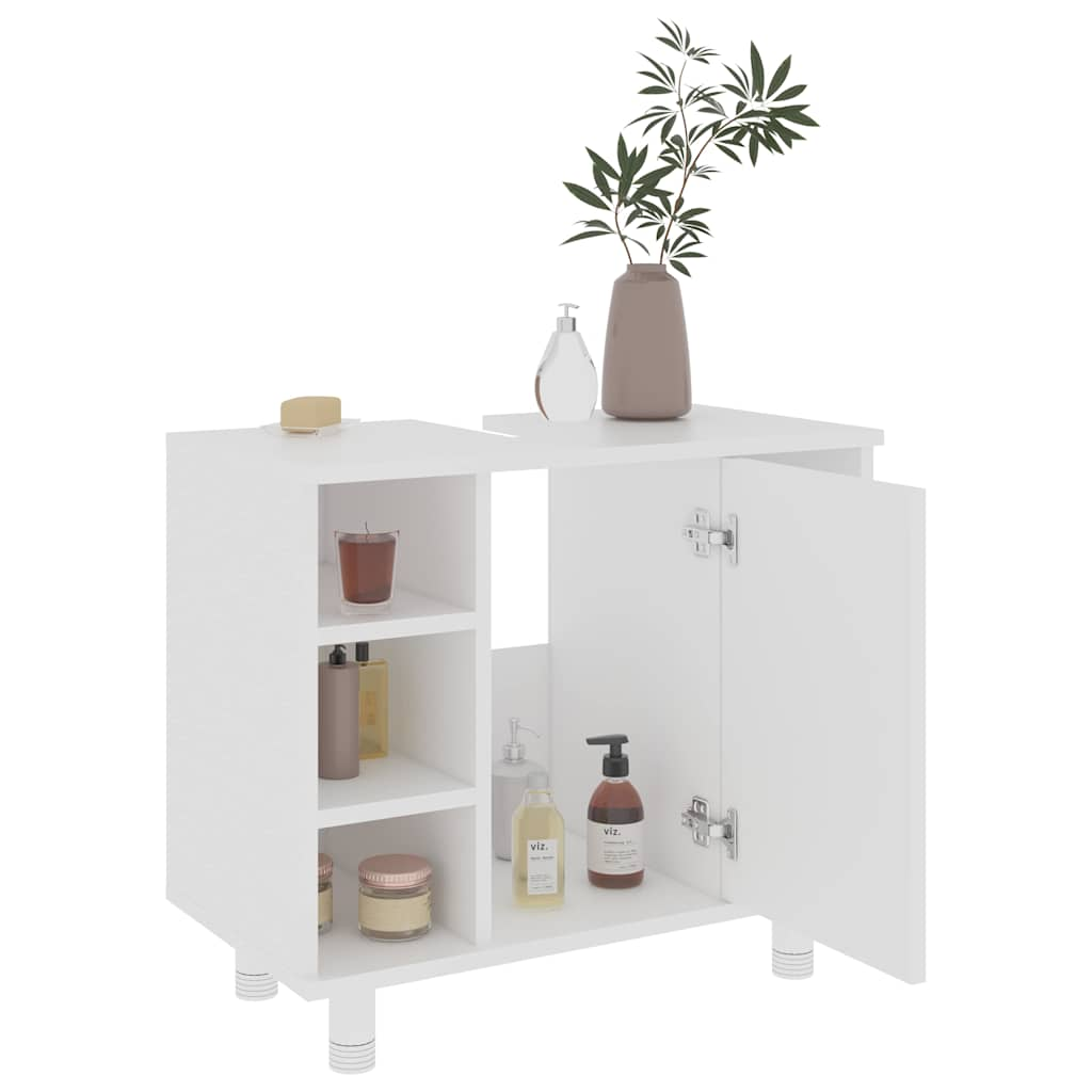 Bathroom Cabinet White 60x32x53.5 cm Wood Material