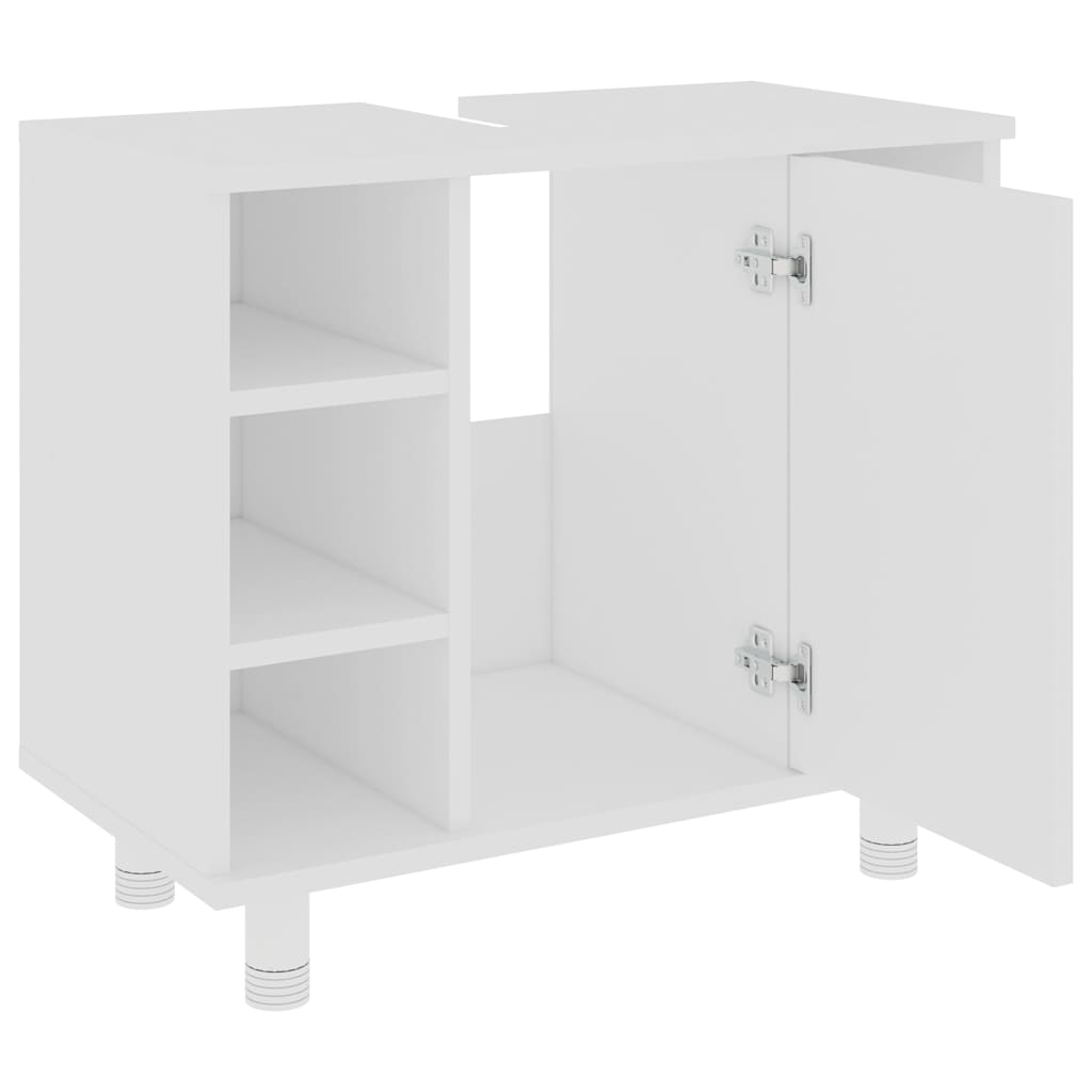 Bathroom Cabinet White 60x32x53.5 cm Wood Material