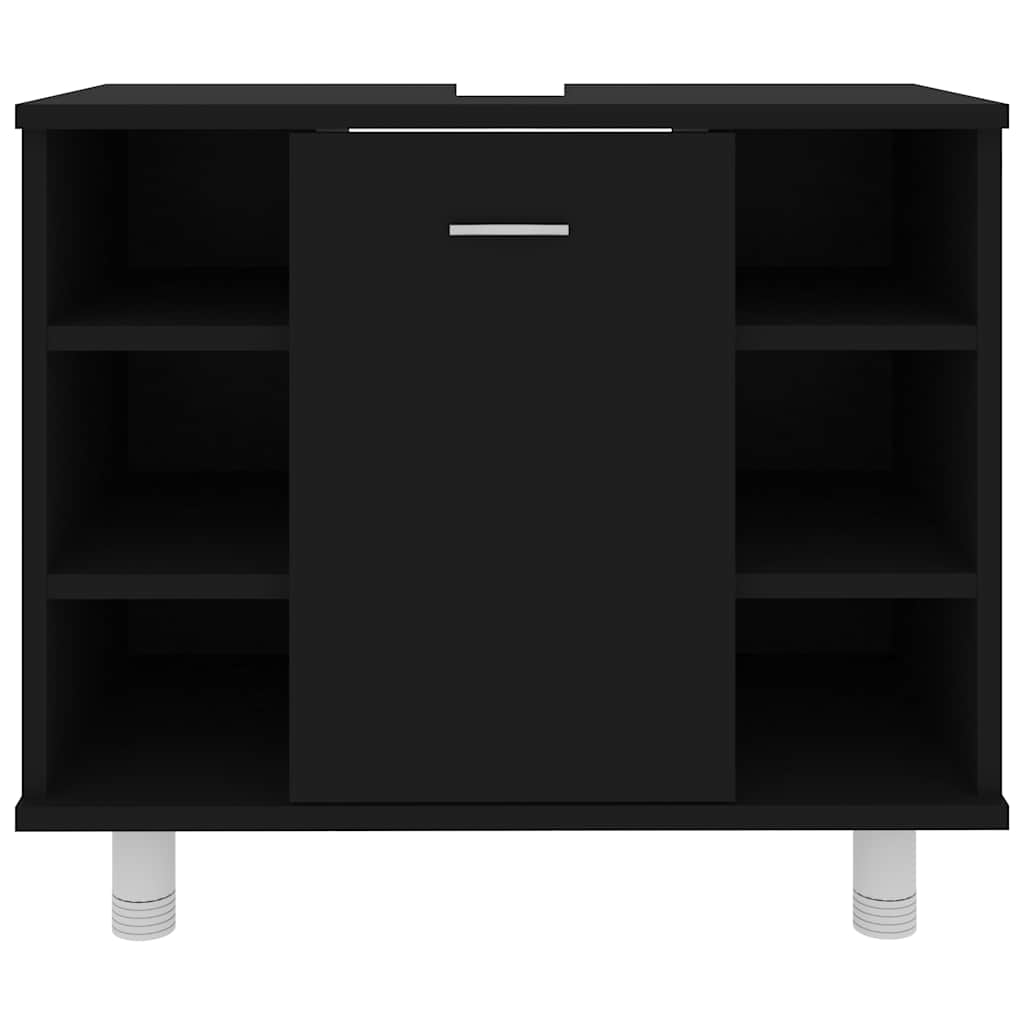 Bathroom Cabinet Black 60x32x53.5 cm Wood Material