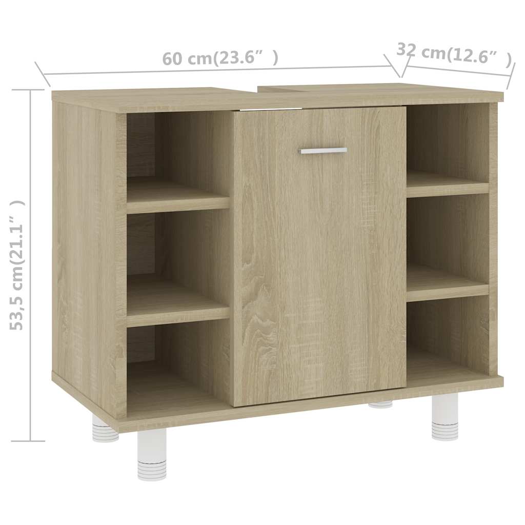 Bathroom Cabinet Sonoma Oak 60x32x53.5 cm Wood Material