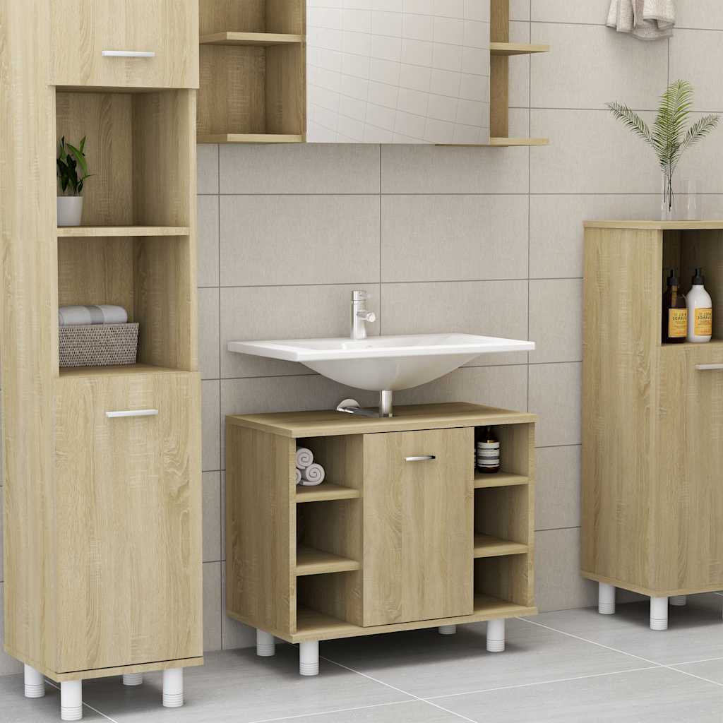 Bathroom Cabinet Sonoma Oak 60x32x53.5 cm Wood Material