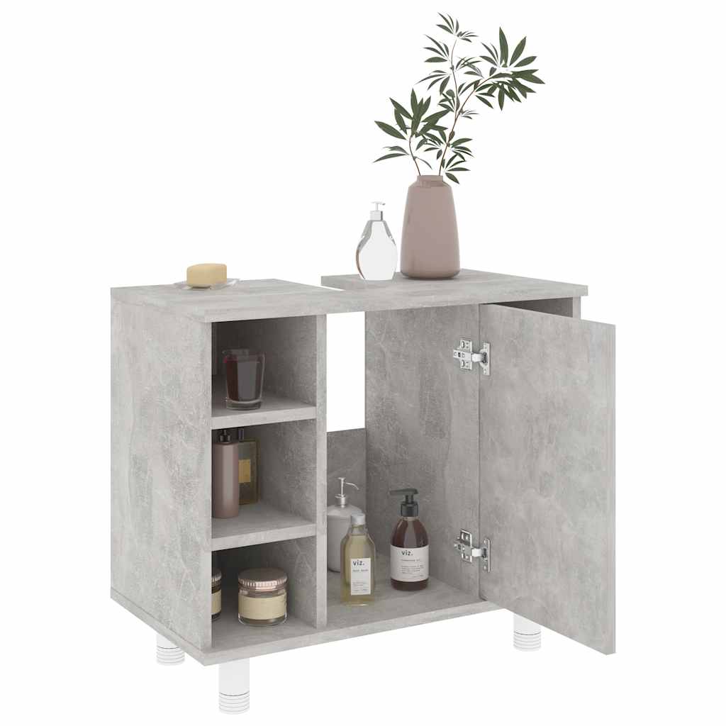 Bathroom Cabinet Concrete Grey 60x32x53.5 cm Wood Material