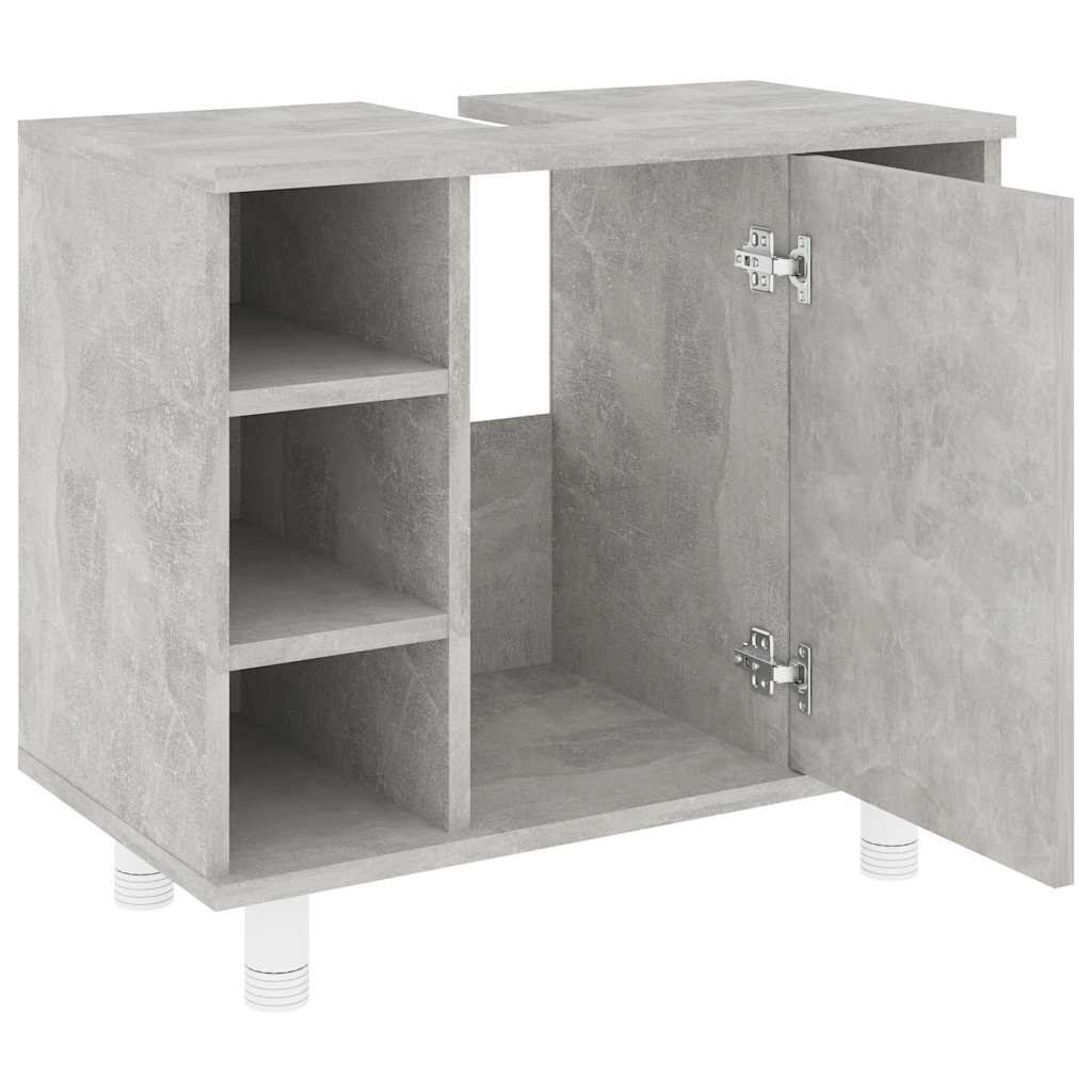 Bathroom Cabinet Concrete Grey 60x32x53.5 cm Wood Material