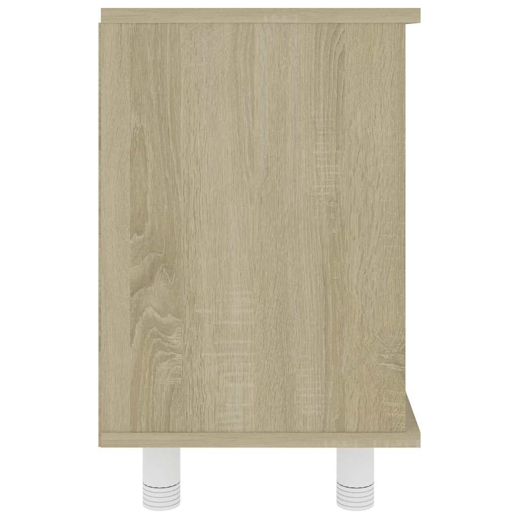 Bathroom Cabinet White Sonoma Oak 60x32x53.5 cm Wood Material