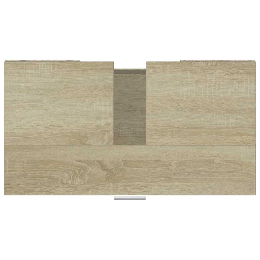 Badezimmerschrank Weiß Sonoma-Eiche 60x32x53,5 cm Holzwerkstoff