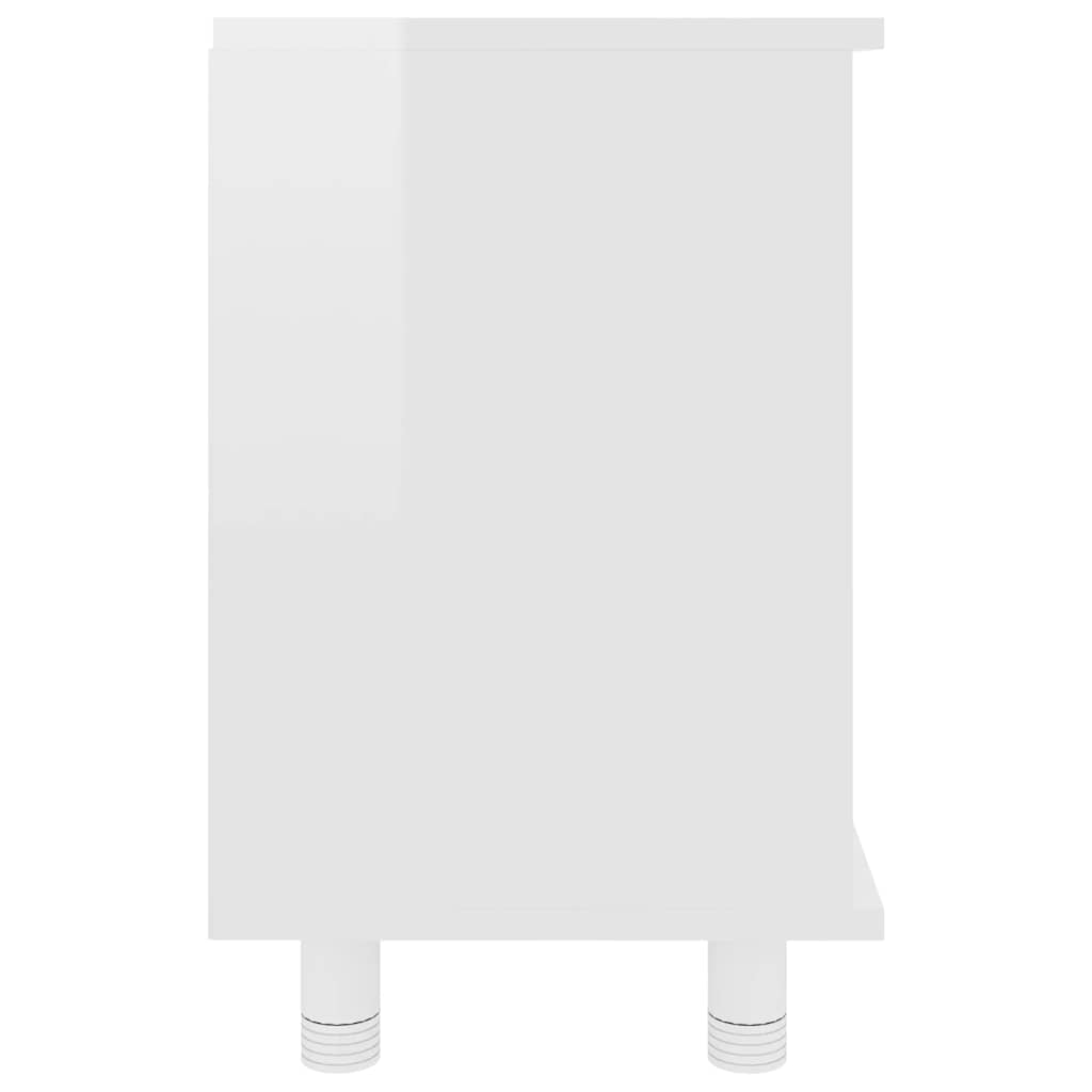 Bathroom Cabinet High Gloss White 60x32x53.5 cm Wood Material