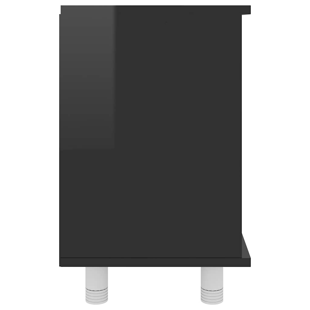 Bathroom Cabinet High Gloss Black 60x32x53.5 cm Wood Material