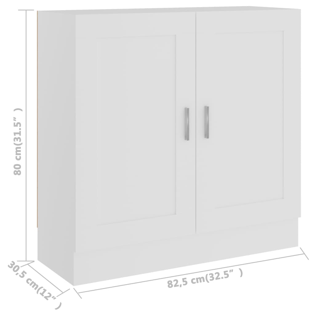 Bookcase White 82.5x30.5x80 cm Wood Material