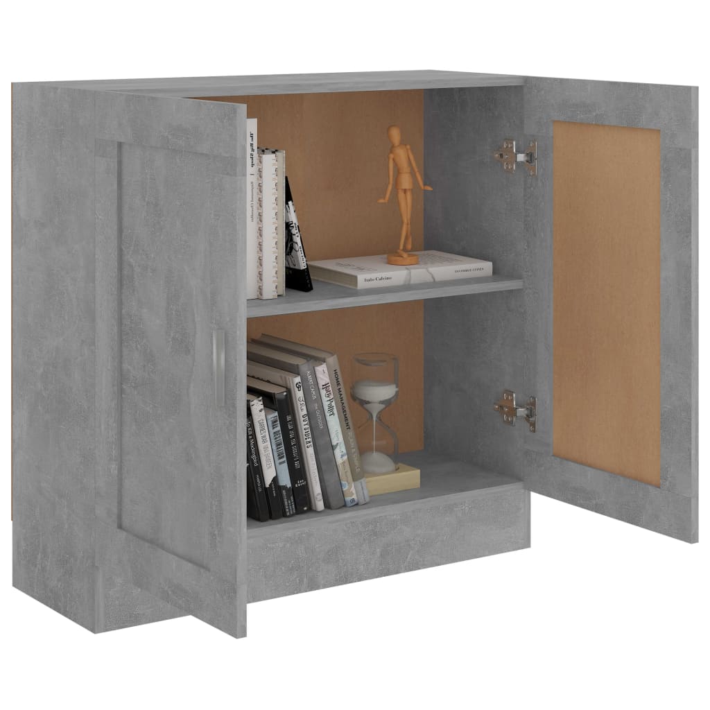 Bookcase Concrete Grey 82.5x30.5x80 cm Wood Material