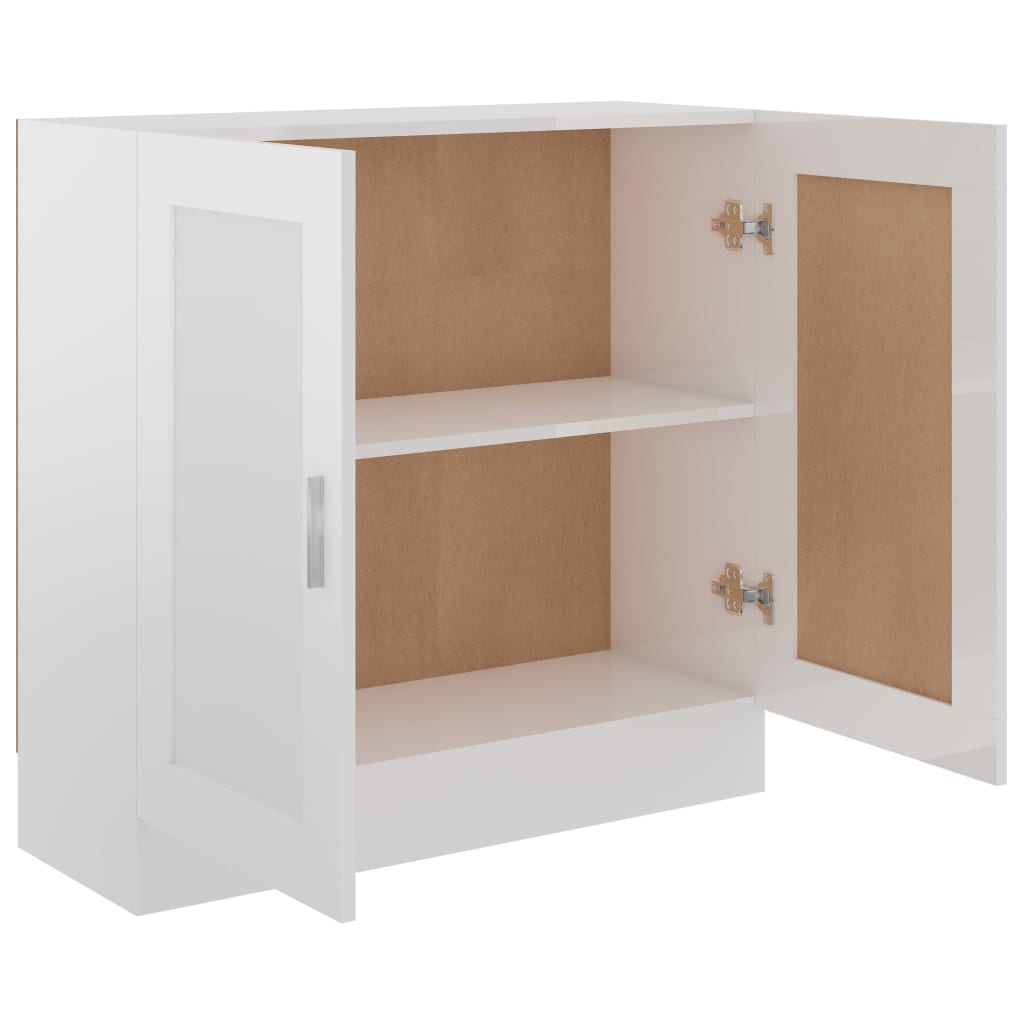 Bookcase High Gloss White 82.5x30.5x80 cm Wood Material