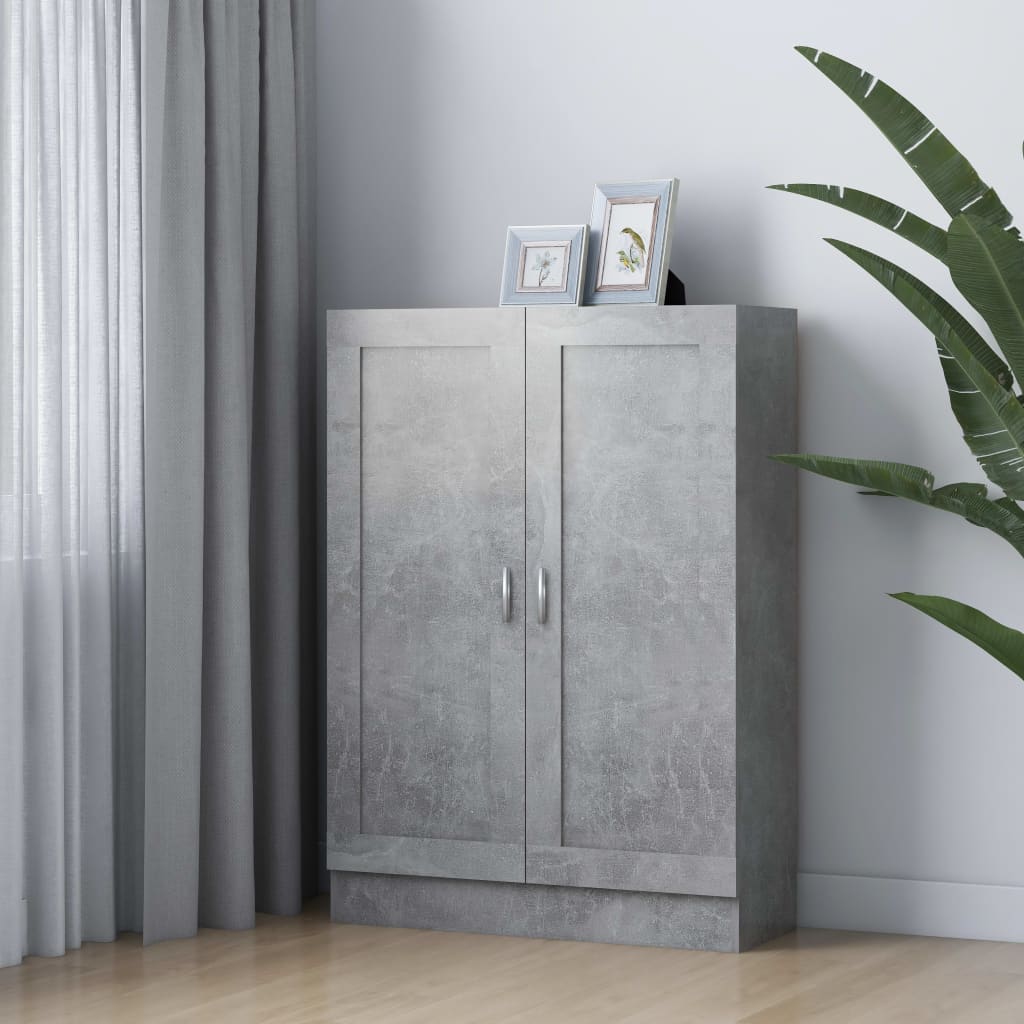 Bookcase Concrete Grey 82.5x30.5x115 cm Wood Material