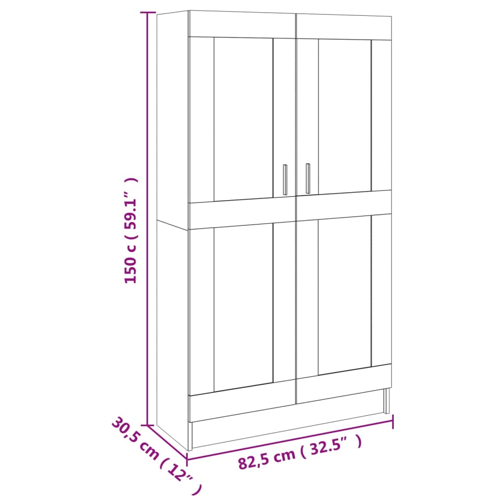 Bookshelf Sonoma Oak 82.5x30.5x150 cm Wood Material