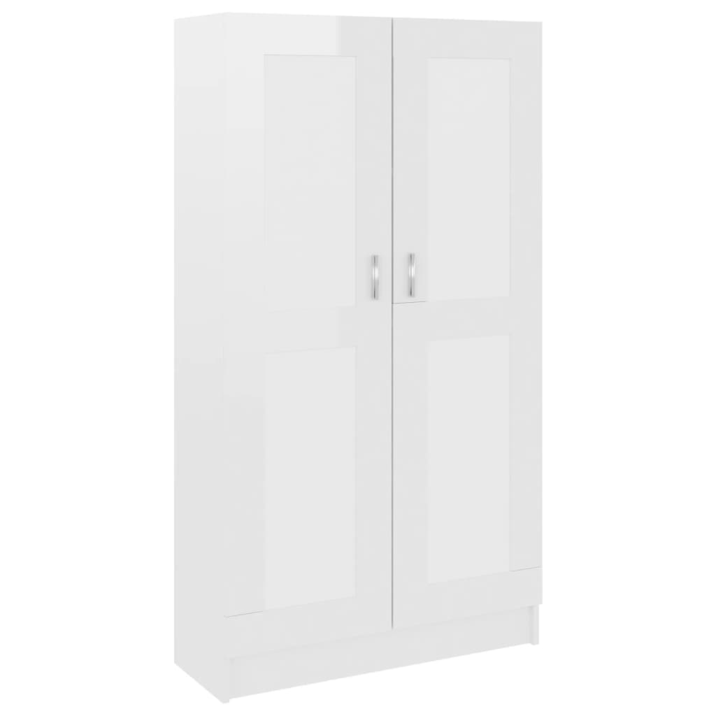 Bookcase High Gloss White 82.5x30.5x150 cm Wood Material