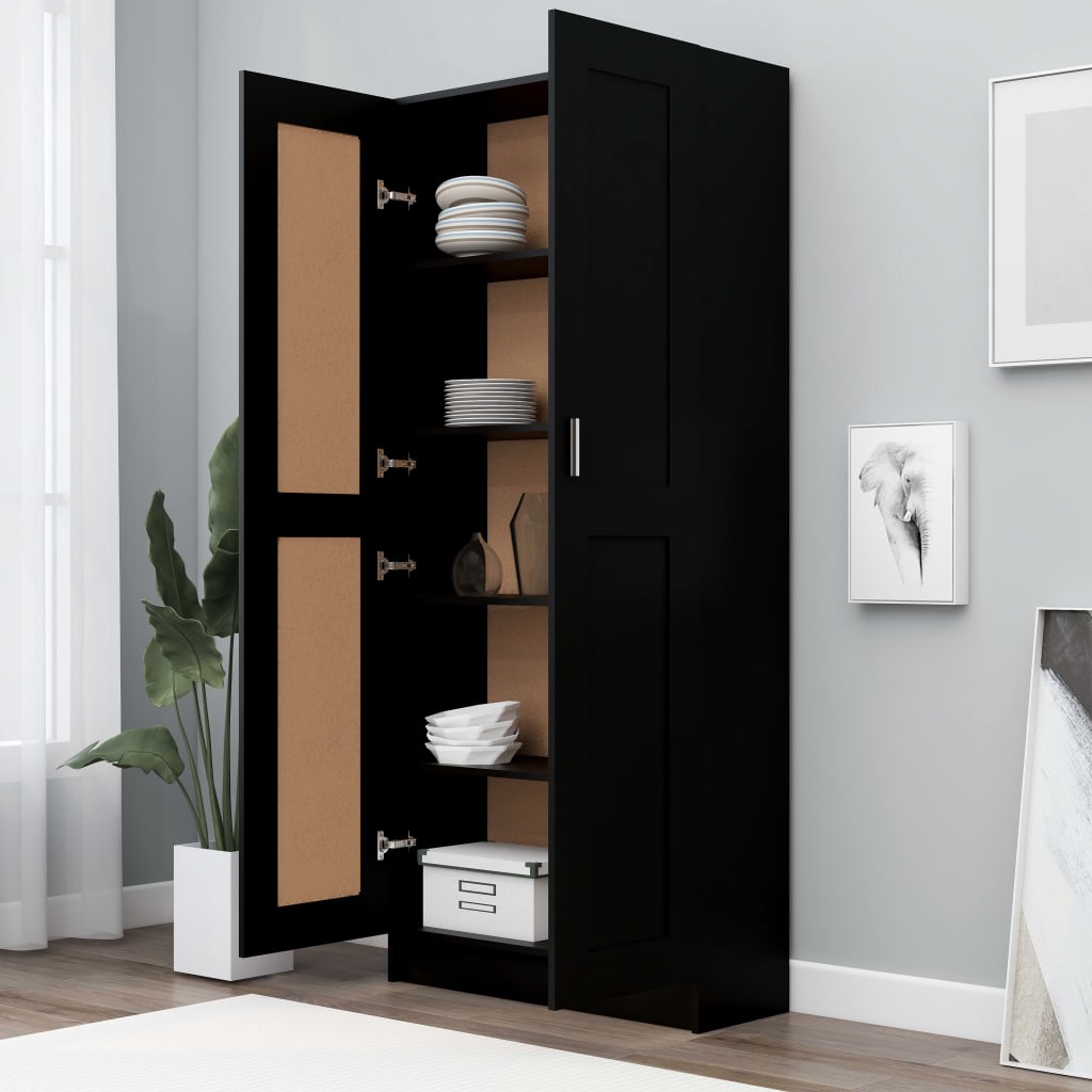 Bookcase Black 82.5x30.5x185.5 cm Wood Material