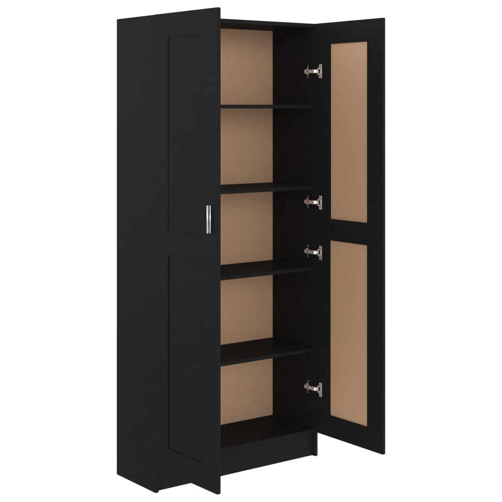 Bookcase Black 82.5x30.5x185.5 cm Wood Material