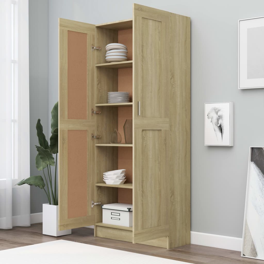 Bookcase Sonoma Oak 82.5x30.5x185.5 cm Wood Material