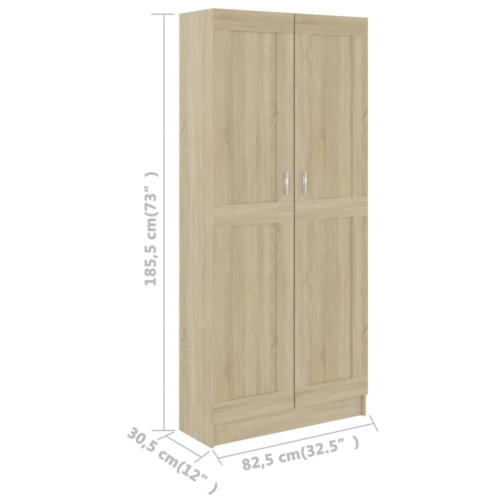 Bücherschrank Sonoma-Eiche 82,5x30,5x185,5 cm Holzwerkstoff