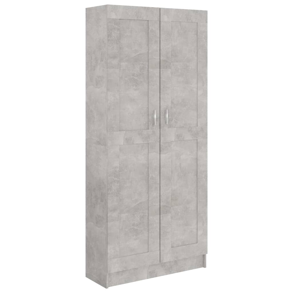 Bookcase Concrete Grey 82.5x30.5x185.5 cm Wood Material