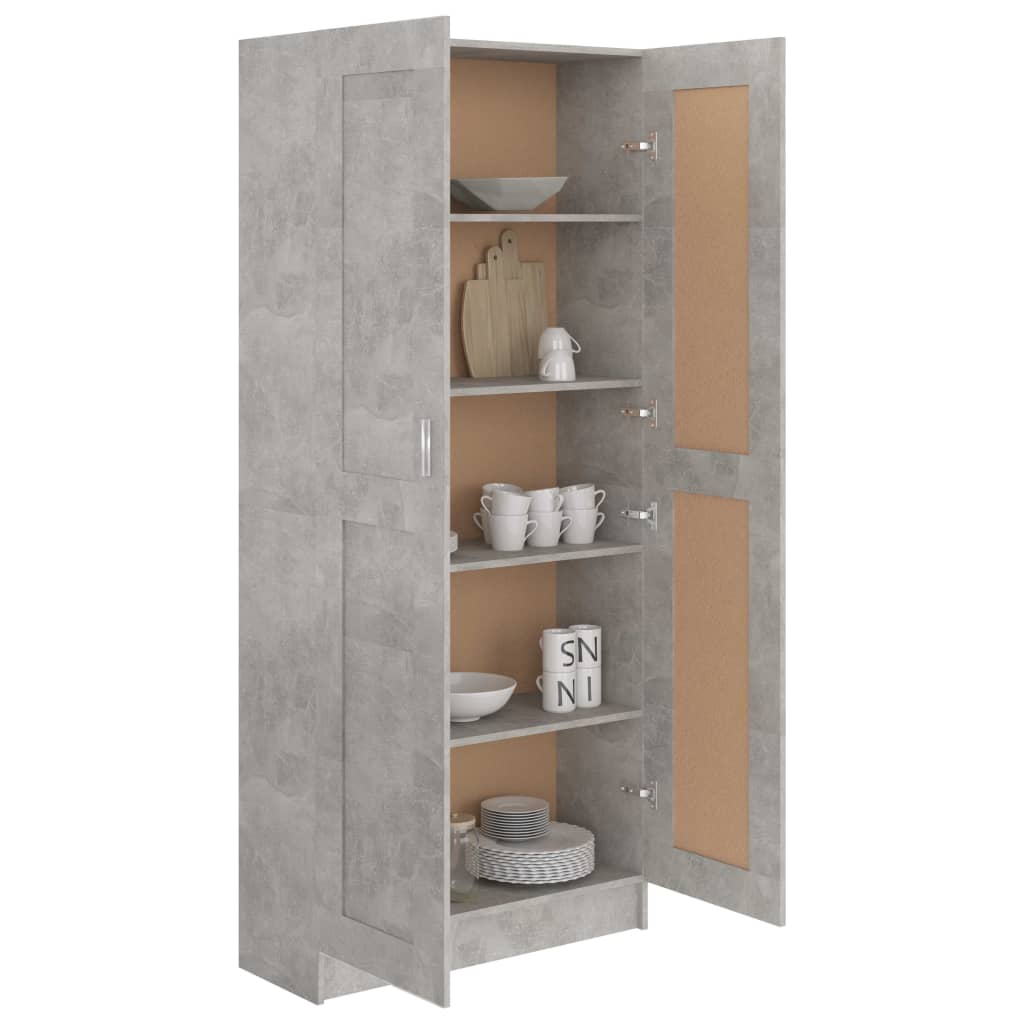 Bookcase Concrete Grey 82.5x30.5x185.5 cm Wood Material