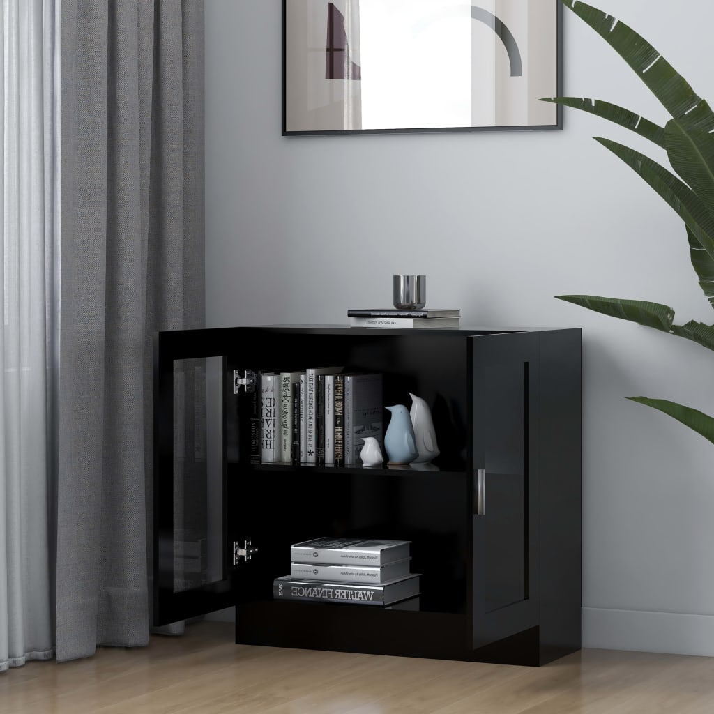 Display Cabinet Black 82.5x30.5x80 cm Wood Material