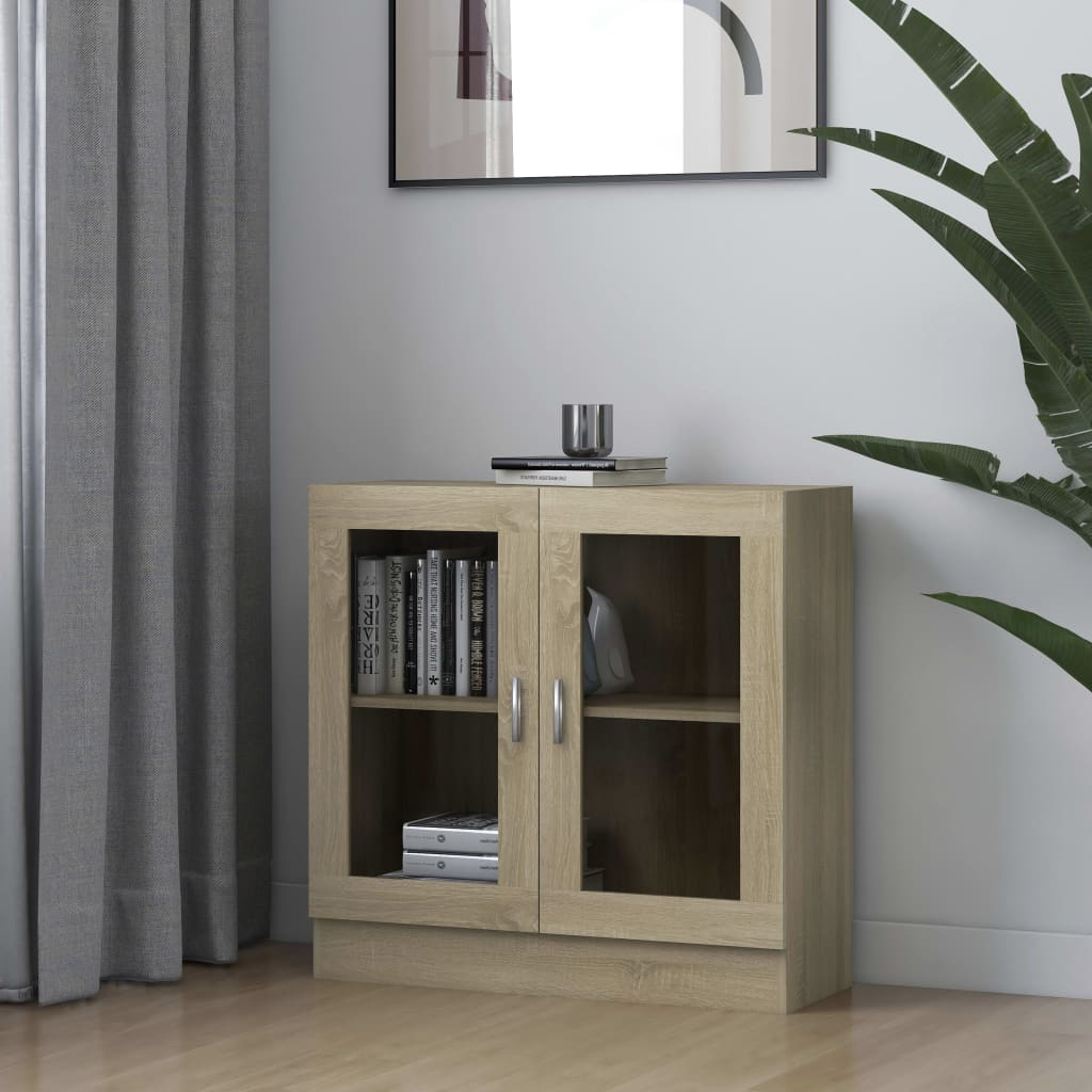 Display Cabinet Sonoma Oak 82.5x30.5x80 cm Wood Material