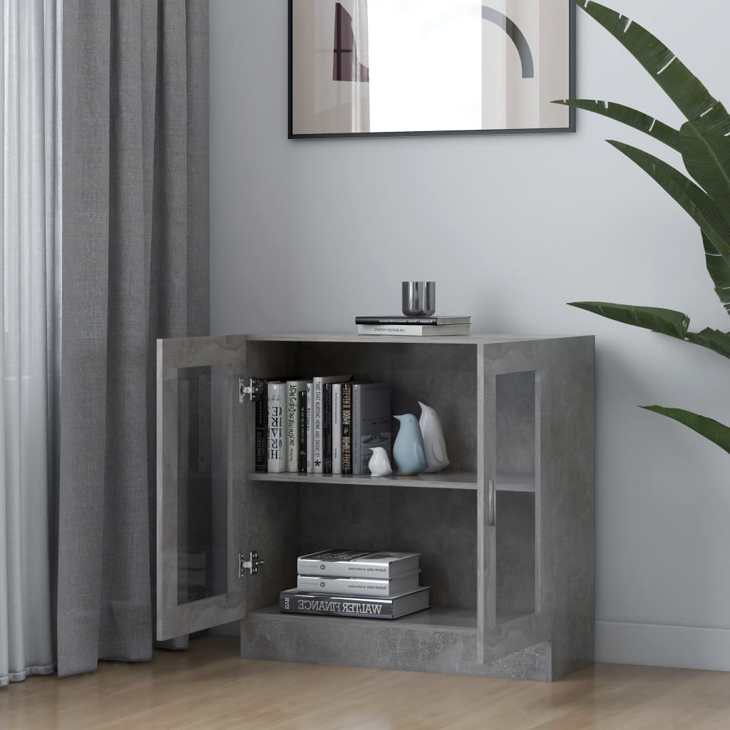 Display Cabinet Concrete Grey 82.5x30.5x80 cm Wood Material