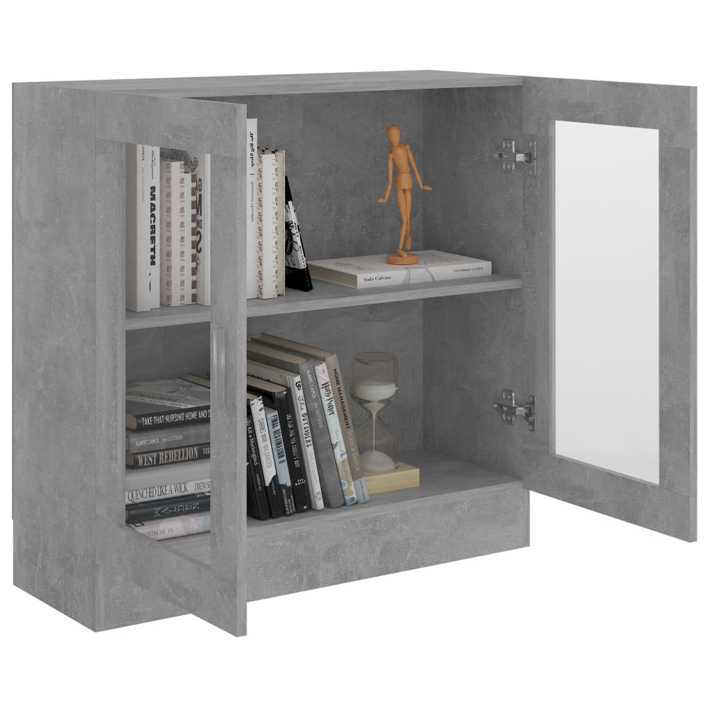 Display Cabinet Concrete Grey 82.5x30.5x80 cm Wood Material