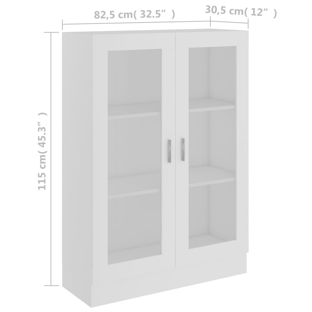 Display Cabinet White 82.5x30.5x115 cm Wood Material