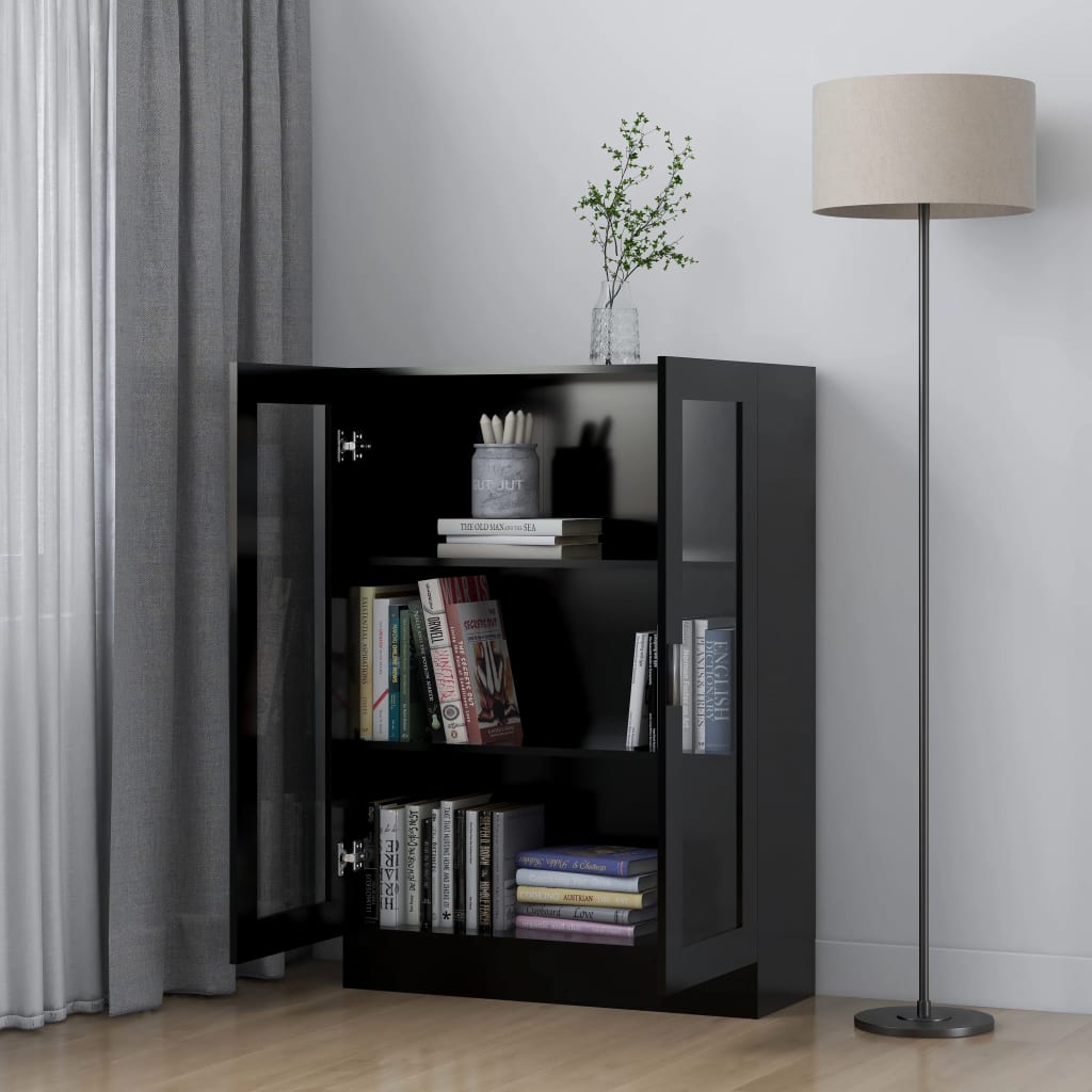 Display Cabinet Black 82.5x30.5x115 cm Wood Material