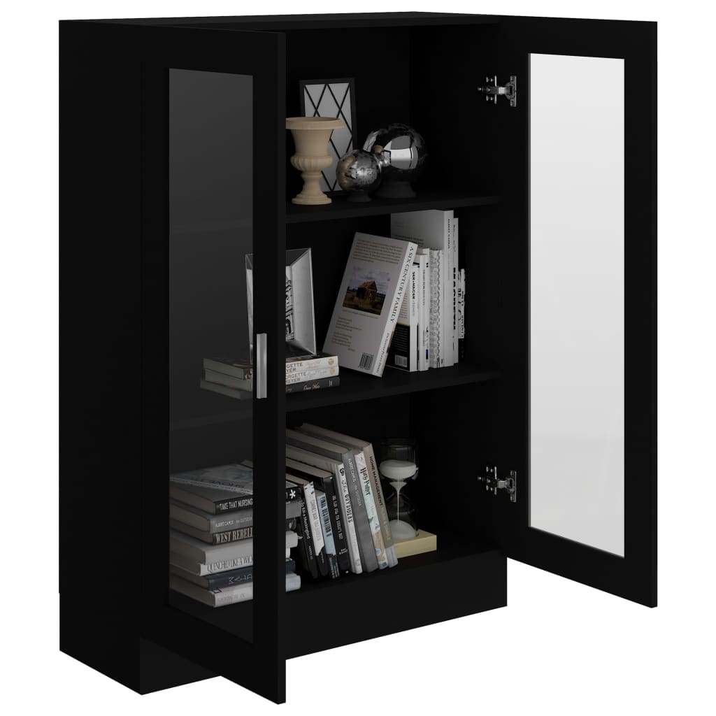 Display Cabinet Black 82.5x30.5x115 cm Wood Material