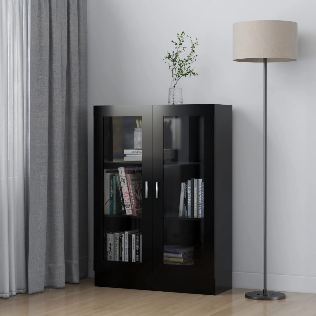 Display Cabinet Black 82.5x30.5x115 cm Wood Material