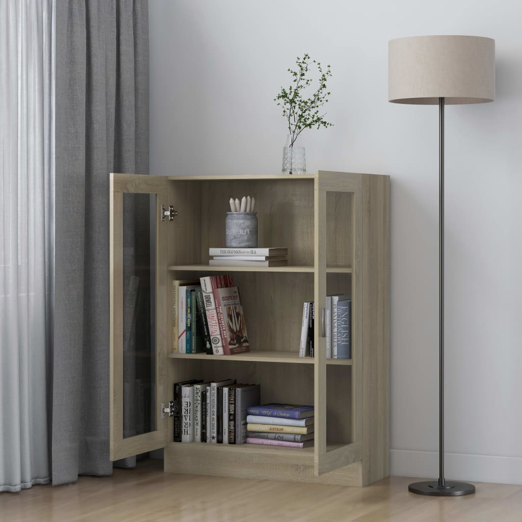 Display Cabinet Sonoma Oak 82.5x30.5x115 cm Wood Material