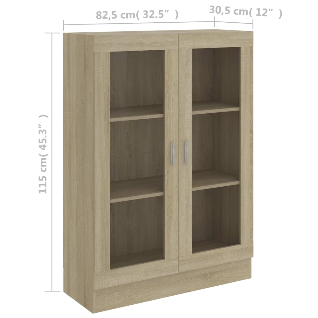 Display Cabinet Sonoma Oak 82.5x30.5x115 cm Wood Material