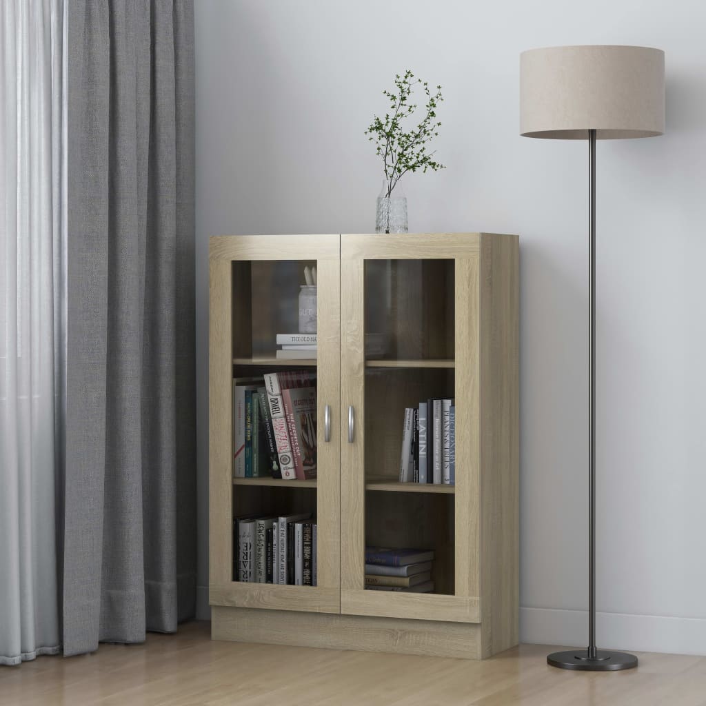 Display Cabinet Sonoma Oak 82.5x30.5x115 cm Wood Material