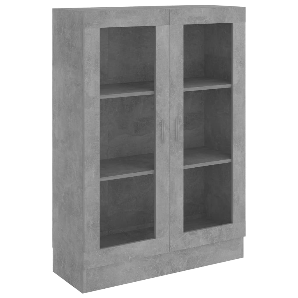 Display Cabinet Concrete Grey 82.5x30.5x115 cm Wood Material