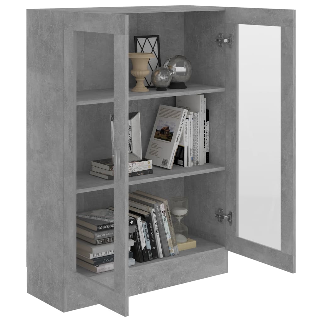 Display Cabinet Concrete Grey 82.5x30.5x115 cm Wood Material