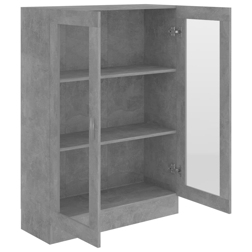 Display Cabinet Concrete Grey 82.5x30.5x115 cm Wood Material