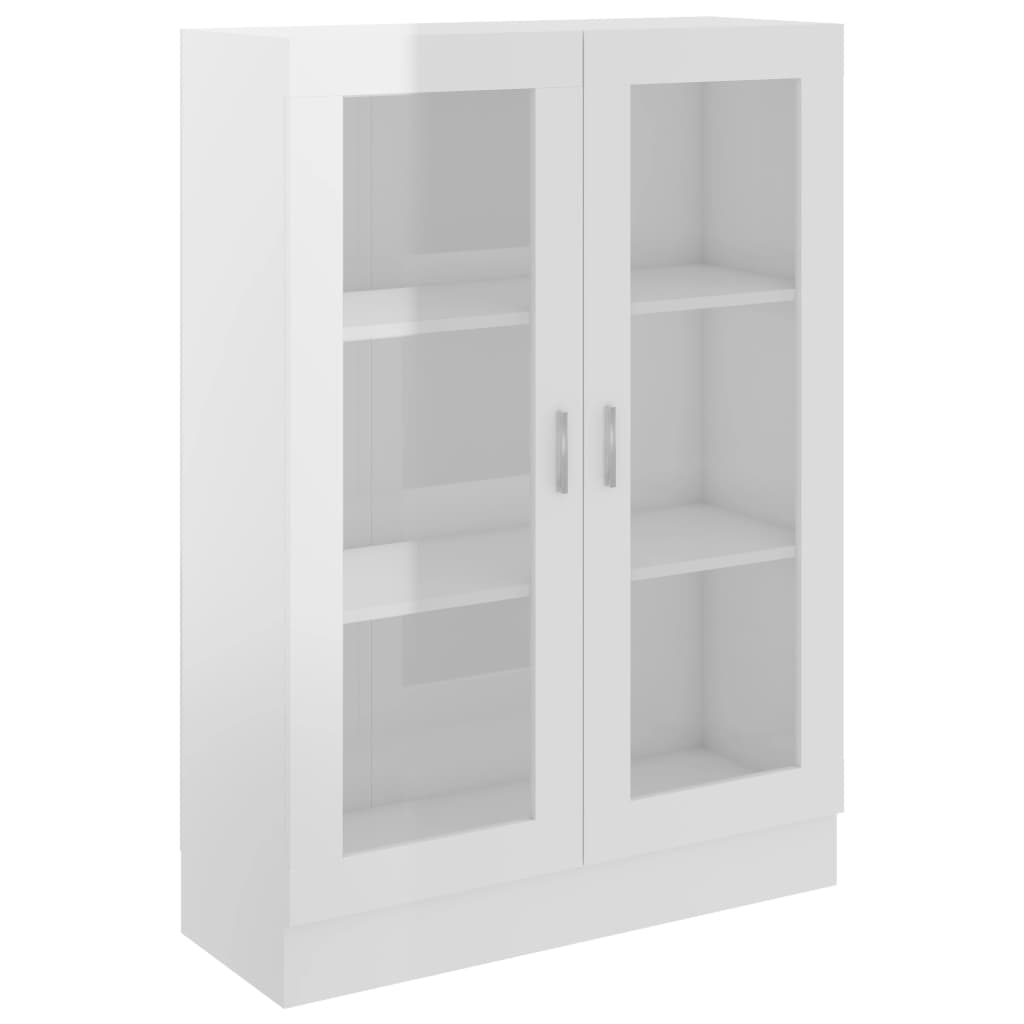 Display Cabinet High Gloss White 82.5x30.5x115 cm Wood Material