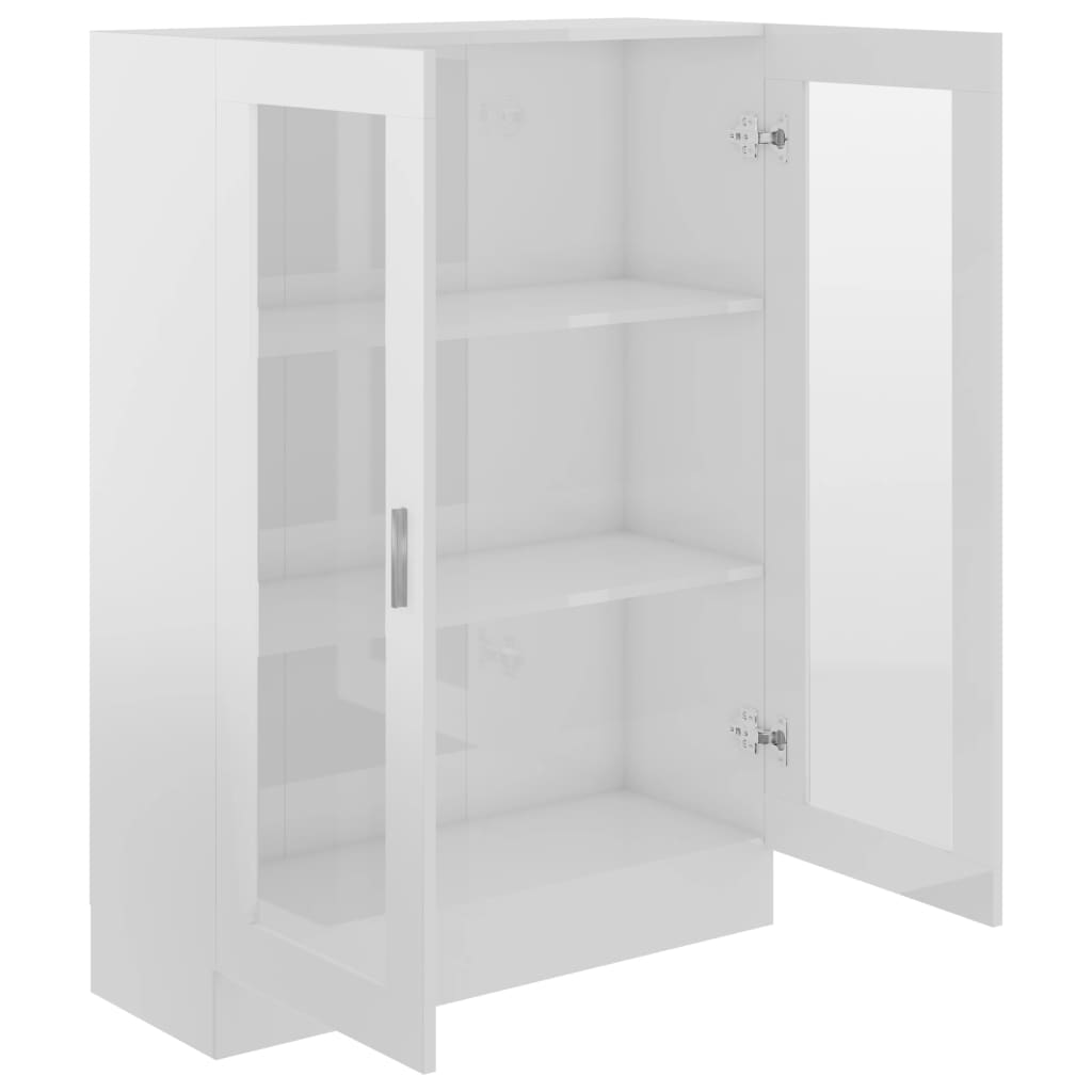 Display Cabinet High Gloss White 82.5x30.5x115 cm Wood Material