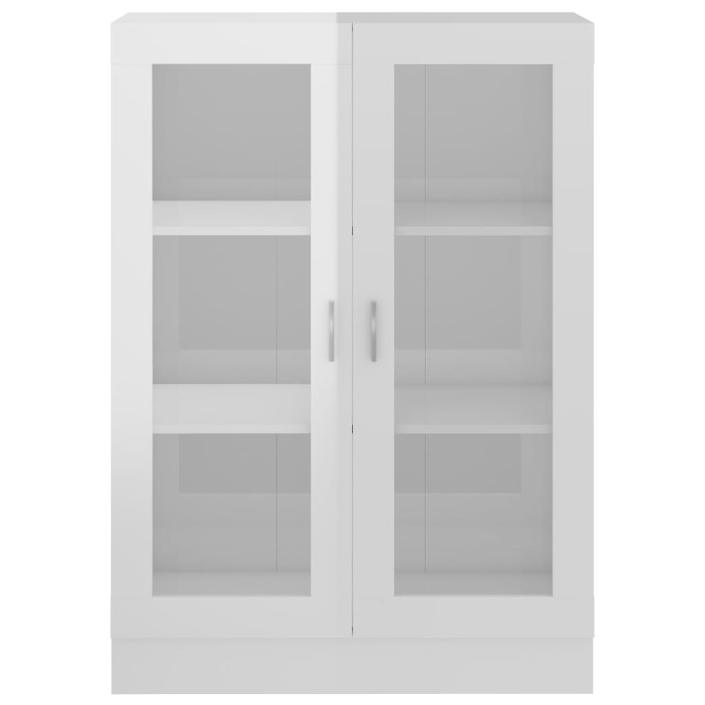 Display Cabinet High Gloss White 82.5x30.5x115 cm Wood Material