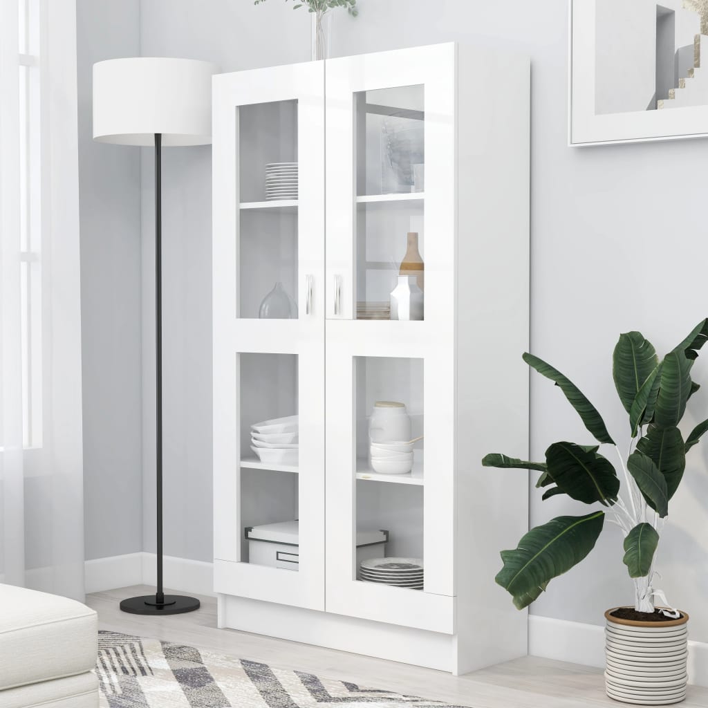 Display Cabinet White 82.5x30.5x150 cm Wood Material