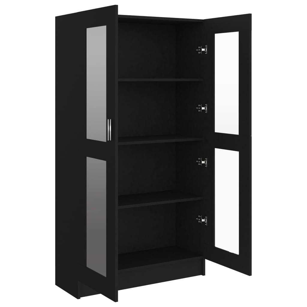 Display Cabinet Black 82.5x30.5x150 cm Wood Material