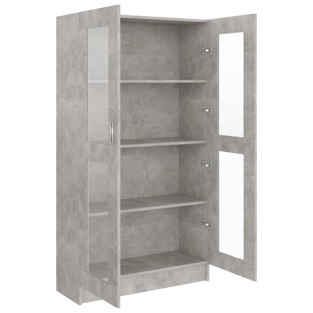 Display Cabinet Concrete Grey 82.5x30.5x150 cm Wood Material